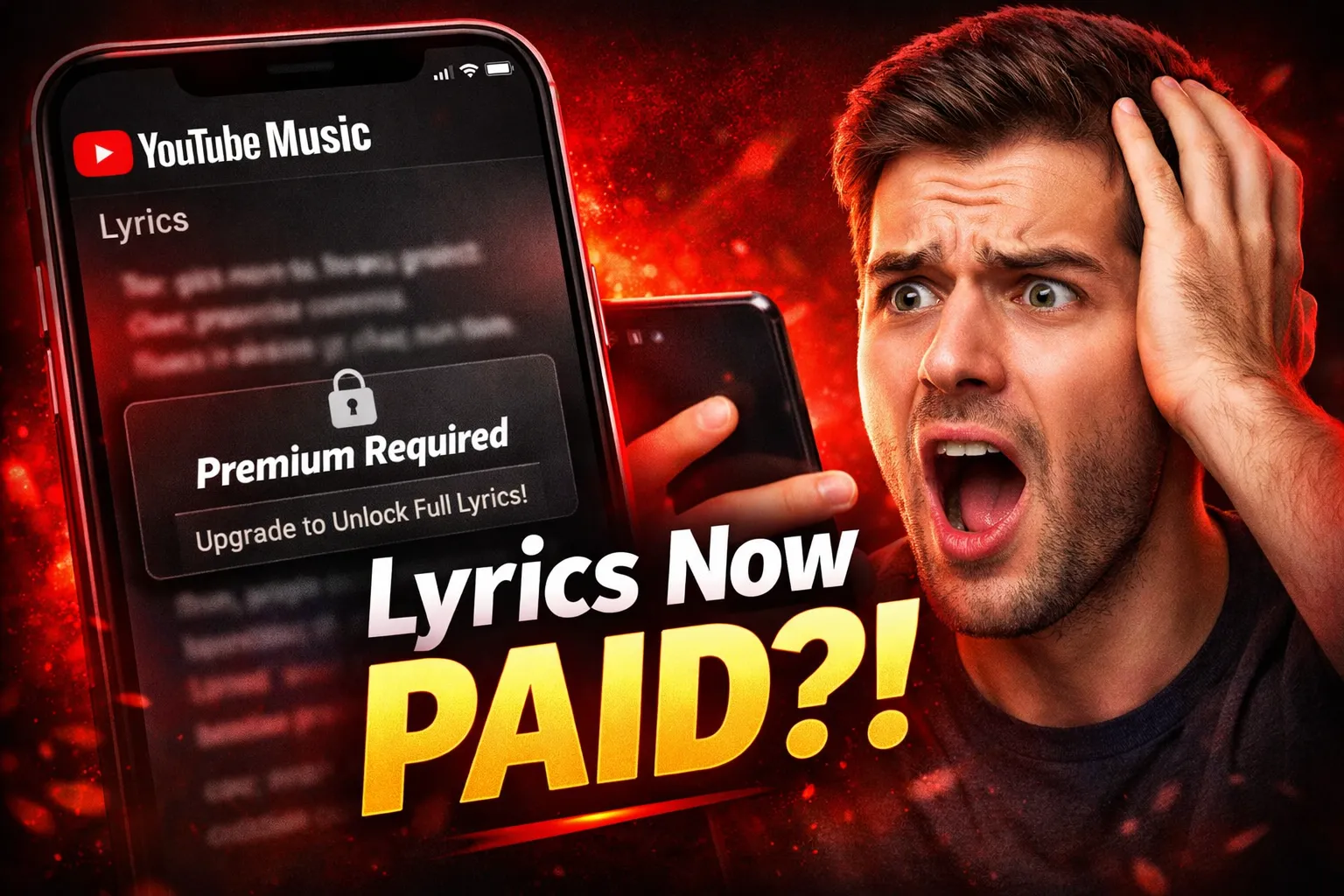 YouTube Music lyrics paywall